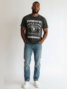 Raiders Nation Graphic Tee - Black Vintage Wash